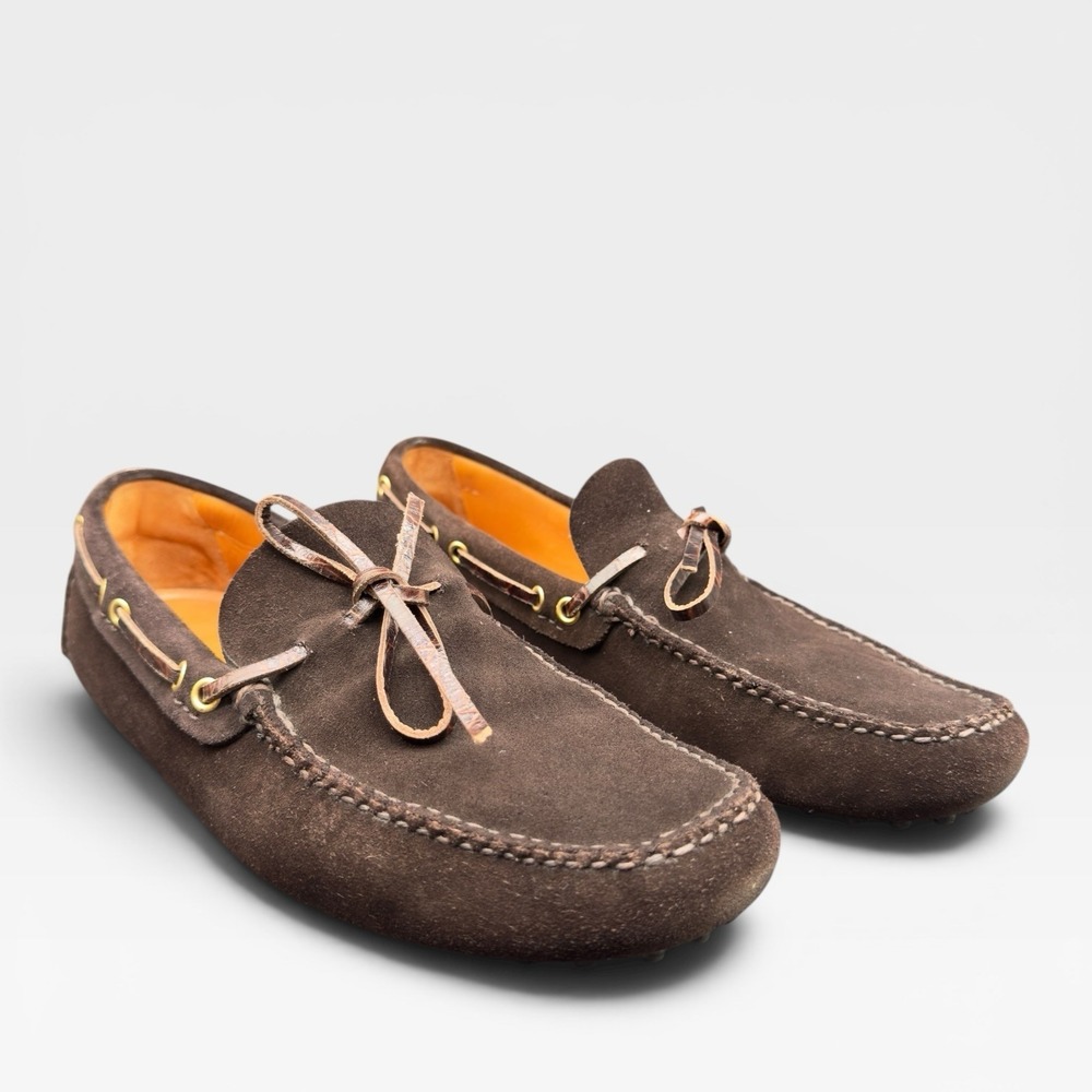 Car Shoe The Original Brown Suede Driving Loafers Men's Size 9 Made In Italy